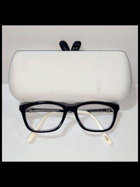Furla Scilla Eyeglasses Bow Detail Black/White FRAMES ONLY 50-16-140 w/Elle Case
